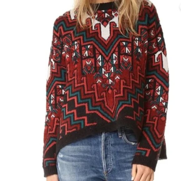 Mara Hoffman | Pullover Sweater In Bolinisi Rug Print - Picture 1 of 7